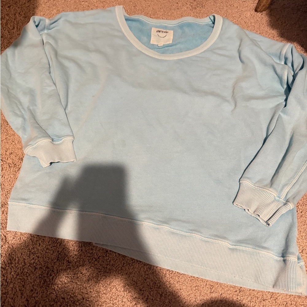 Aerie Light Blue Oversized Sweatshirt - Picture 3 of 7